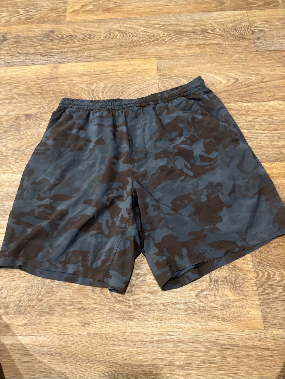 Lululemon Pace Breaker Shorts Men’s L 7” Dark Blue Camo Linerless Running Gym